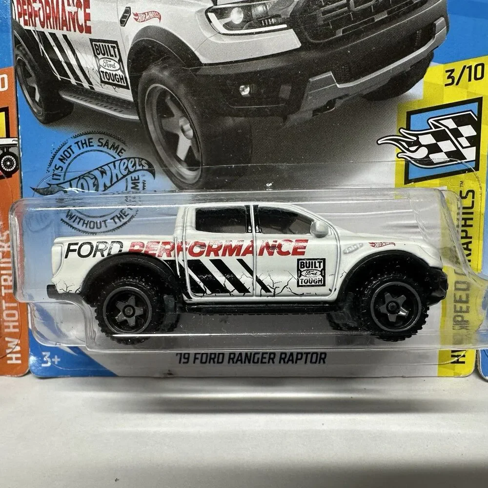 Hot Wheels Ford Ranger Raptor Lot 3 White Red Blue Speed Graphics Truck